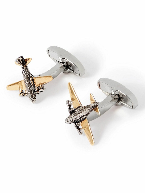 Photo: Paul Smith - Logo-Engraved Silver and Gold-Tone Cufflinks
