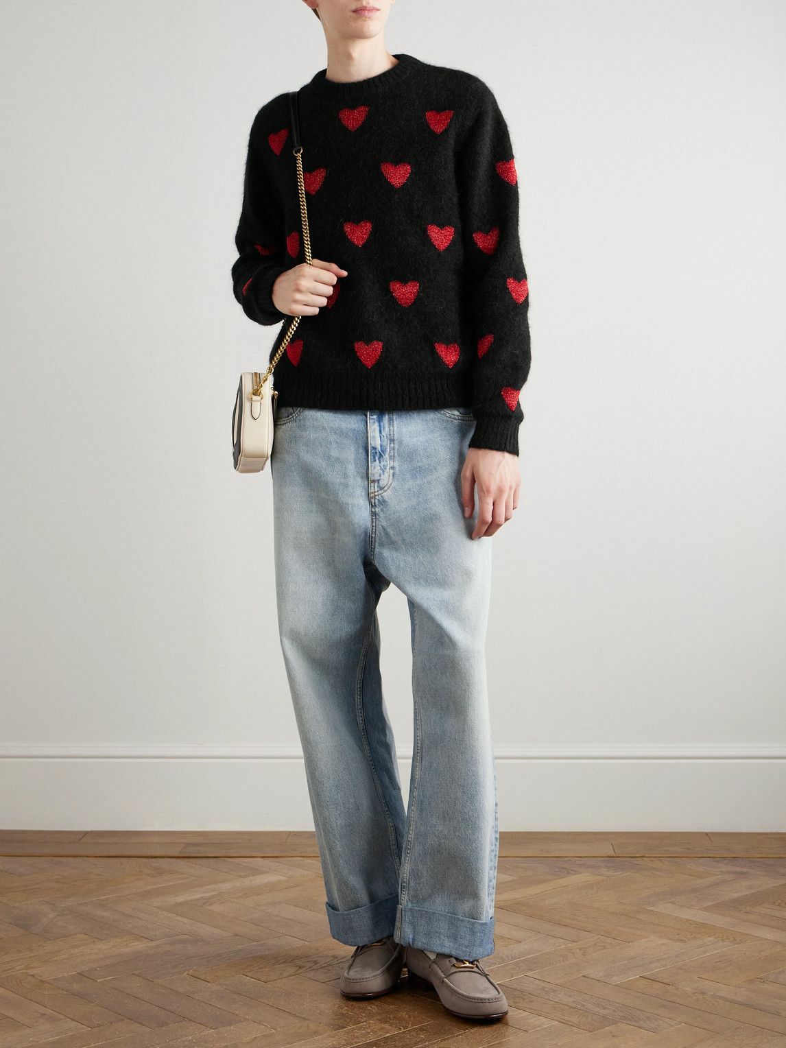 【関税&送料込】Valentino Garavani Sweaters Black Valentino Garavani - Jacquard-Knit Metallic Wool-Blend