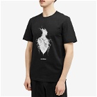 Han Kjobenhavn Men's Heart Monster Print T-Shirt in Black