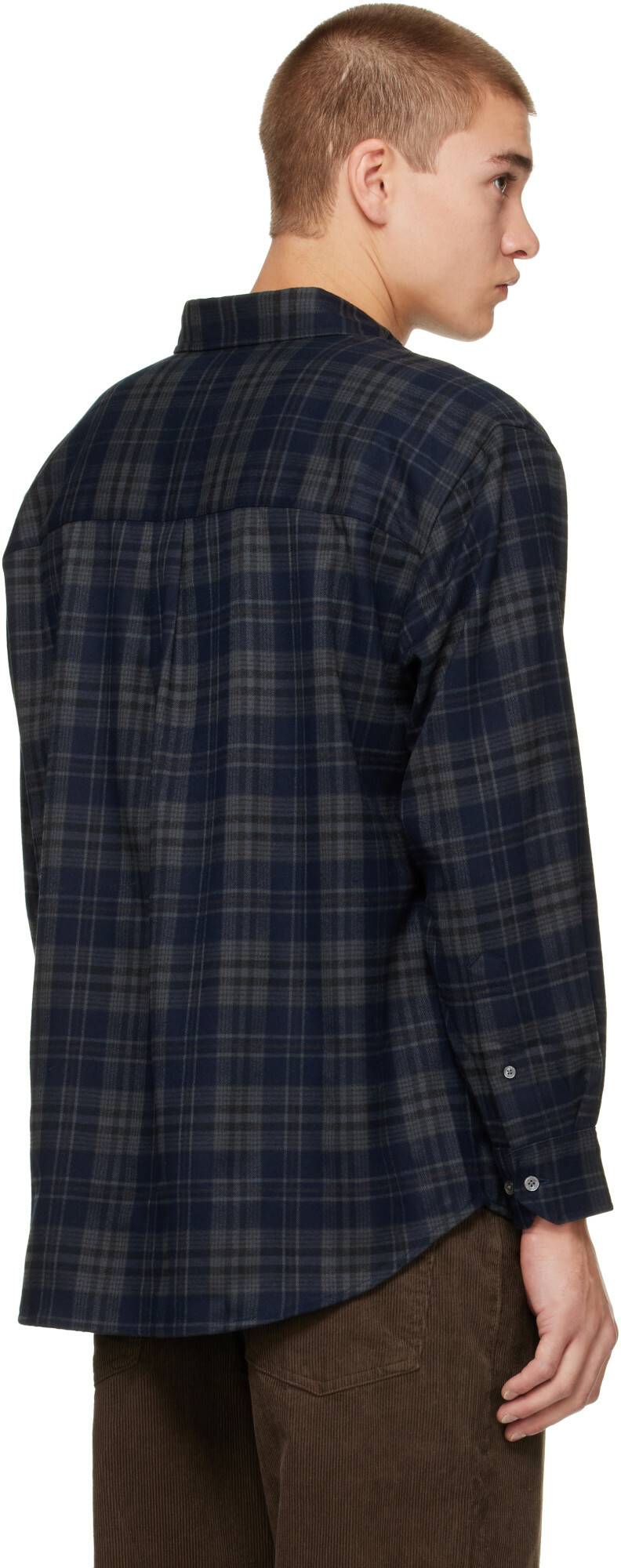 Dunst Navy Check Flannel Shirt