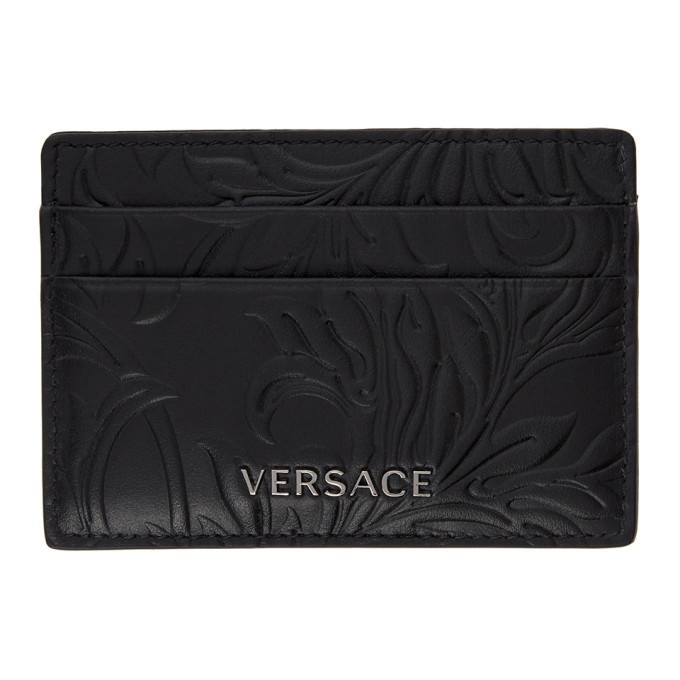 Photo: Versace Black Embossed Barocco Card Holder