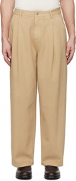 LE17SEPTEMBRE Tan Over-Dyeing Wide Tuck Jeans