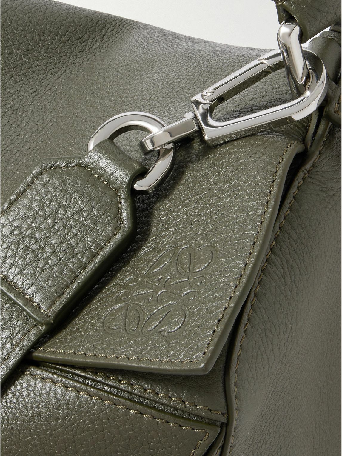 LOEWE - Puzzle Edge Large Logo-Debossed Full-Grain Leather Messenger Bag