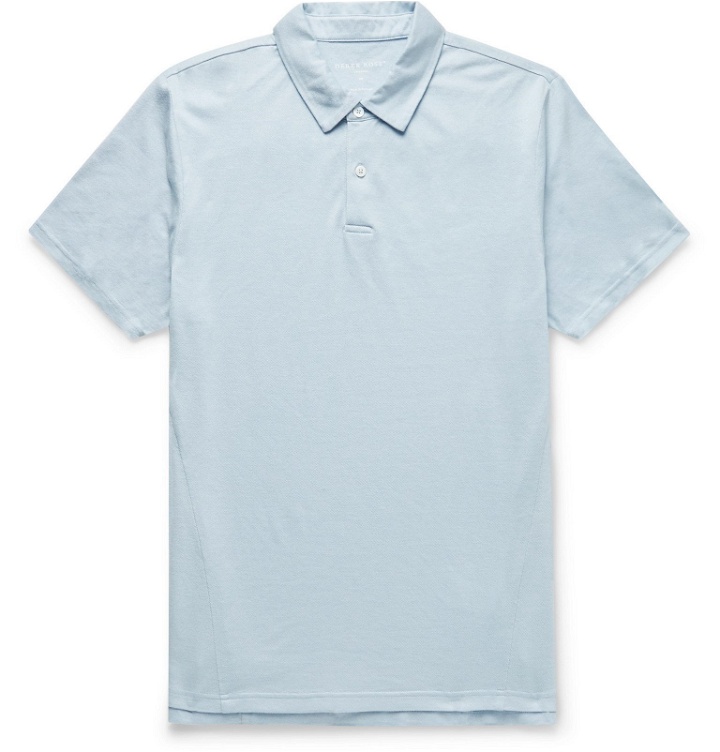 Photo: Derek Rose - Ramsay Stretch Cotton and Tencel-Blend Piqué Polo Shirt - Blue