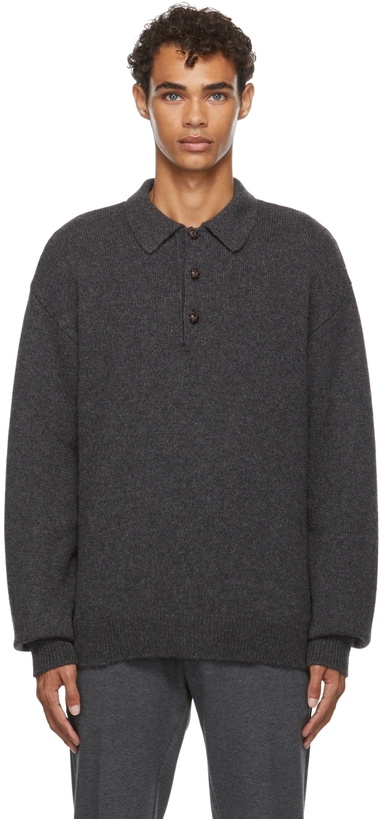 Photo: Ralph Lauren Purple Label Grey Cashmere Loopback Polo