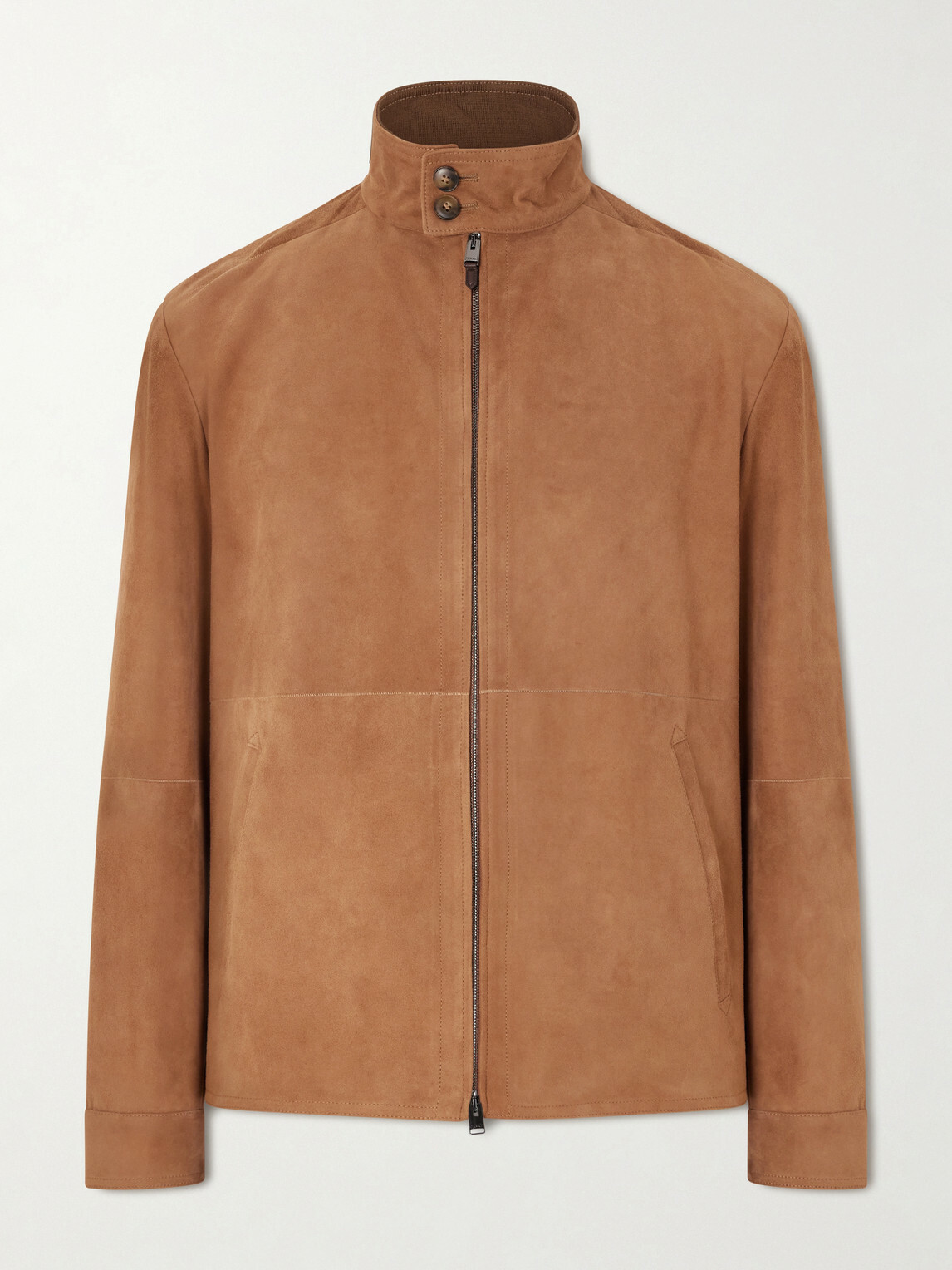 Canali - Suede Harrington Jacket - Brown