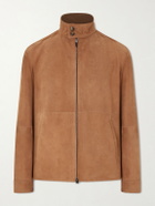 Canali - Suede Harrington Jacket - Brown