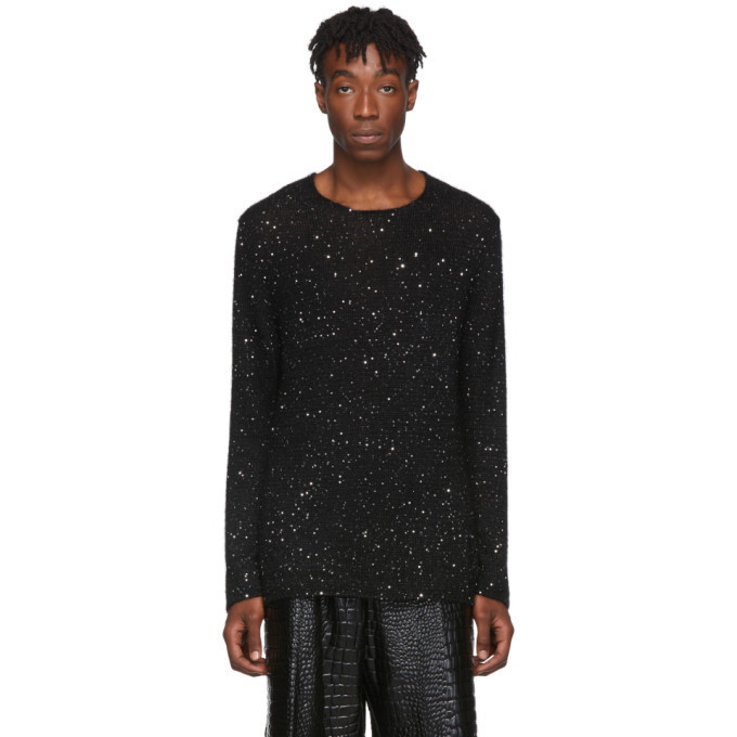 Photo: Comme des Garcons Homme Plus Black Sequin Crewneck Sweater