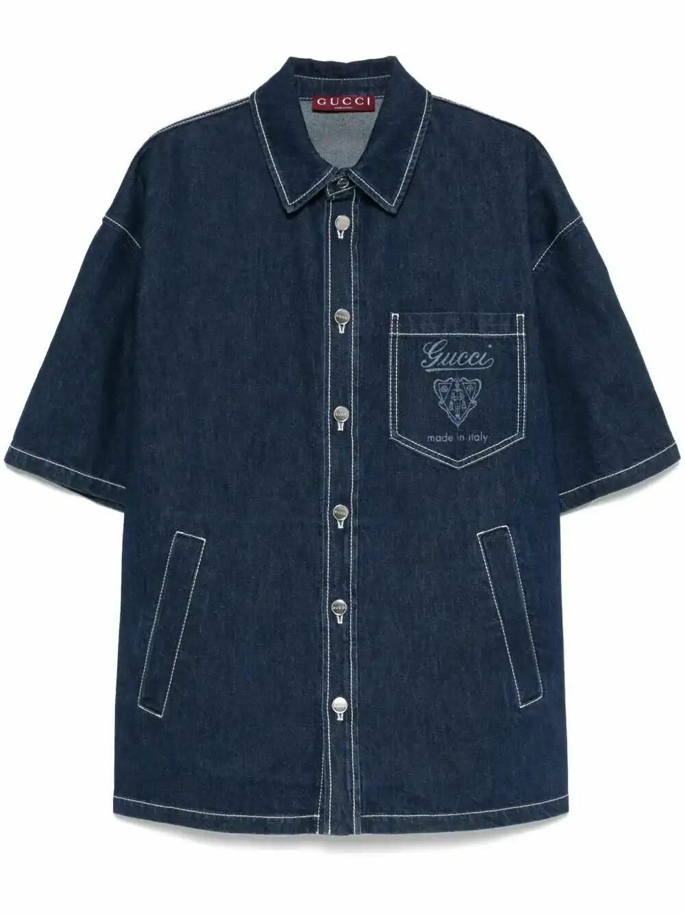 定価13万円　GUCCI デニムシャツ Gucci Lasered Denim Shirt Gucci