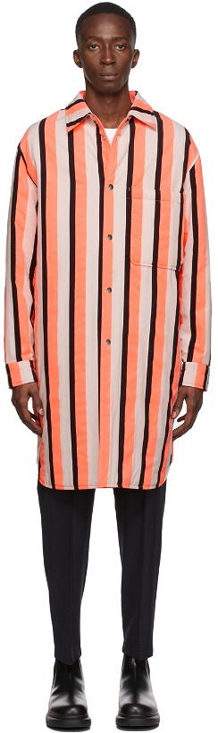 Photo: Kenzo Orange Striped Long Coat