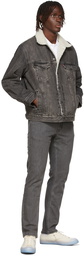 Levi's Black Denim Sherpa Trucker Jacket