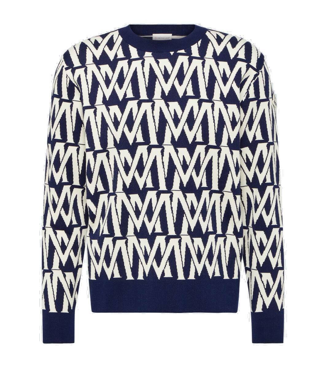 【送料&関税込】Moncler Jacquard Cotton Sweater Moncler Monogram cotton-blend sweater Moncler