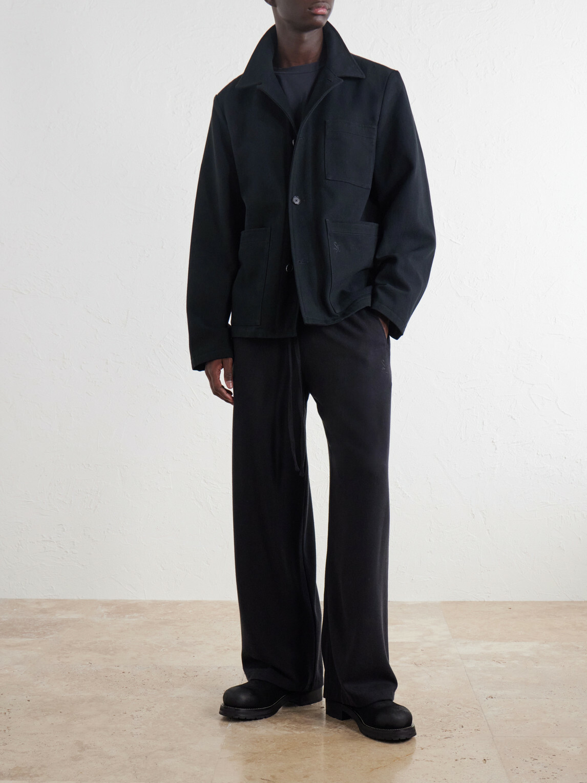 SECOND / LAYER - Dubb's Cotton-Twill Overshirt - Black