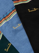 Paul Smith - Three-Pack Striped Cotton-Blend Socks