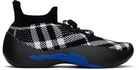 Burberry Black & White Check Knit Neptune Sneakers