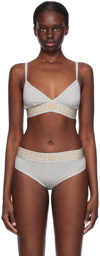 Versace Underwear Gray Greca Border Bralette