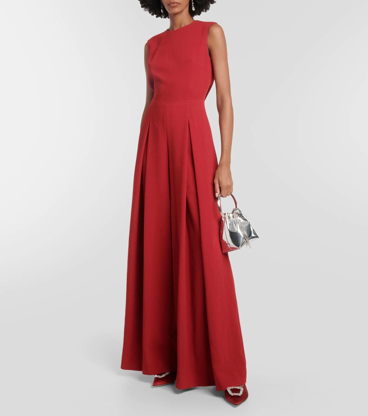 Emilia Wickstead Charmaine caped crêpe wide-leg jumpsuit