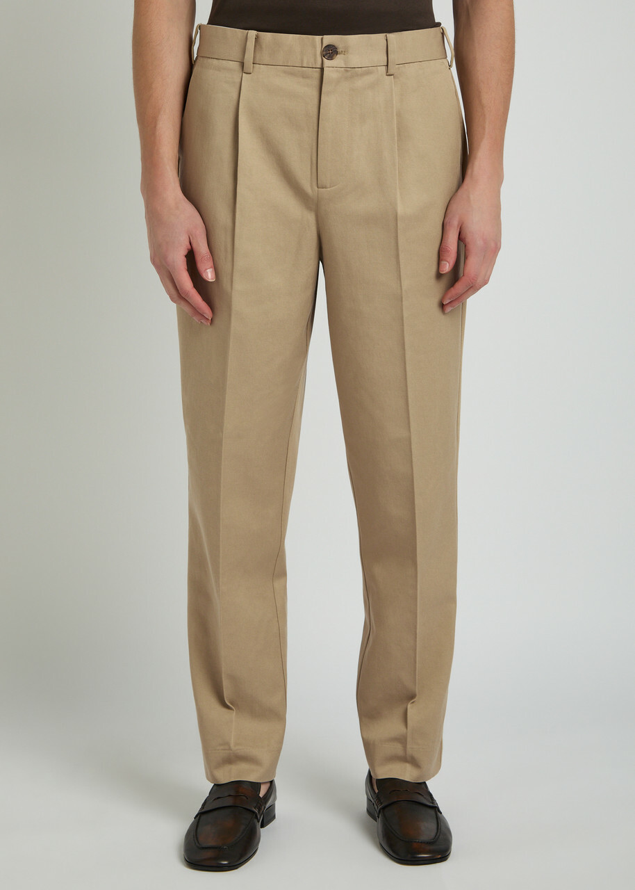 Wax London Aubyn Tapered-leg Twill Trousers Tan