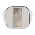 Maison Margiela Silver Mother of Pearl Signet Ring