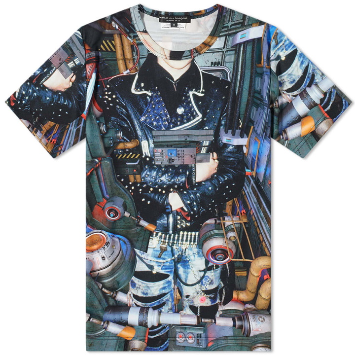 Photo: Comme des Garcons Homme Plus Futuristic Print Airtex Tee