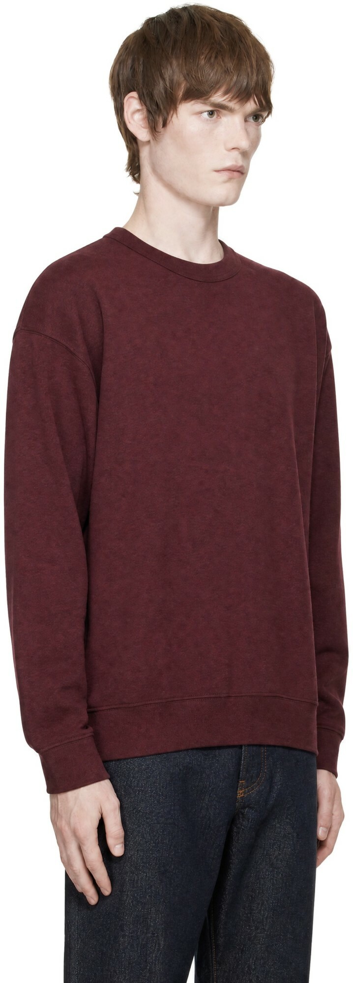 Dries Van Noten Burgundy Oversized Cotton Sweatshirt