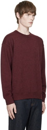 Dries Van Noten Burgundy Oversized Cotton Sweatshirt