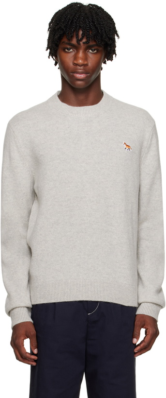 Photo: Maison Kitsuné Gray Baby Fox Sweater