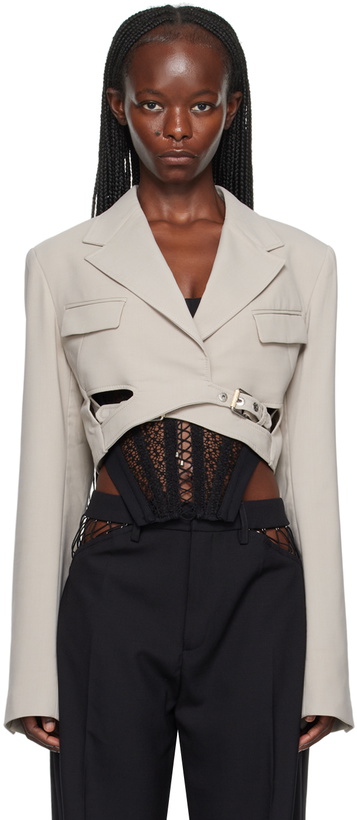 Photo: Dion Lee Gray Interlock Cropped Blazer