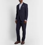 Richard James - Spirit Slim-Fit Textured Wool and Cotton-Blend Suit Trousers - Blue