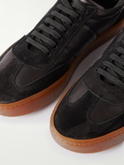 Officine Creative - Kombined Suede-Trimmed Leather Sneakers - Black