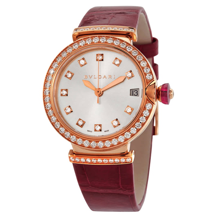 Photo: Bvlgari Lvcea Automatic Silver Dial 18kt Rose Gold Ladies Watch 102329