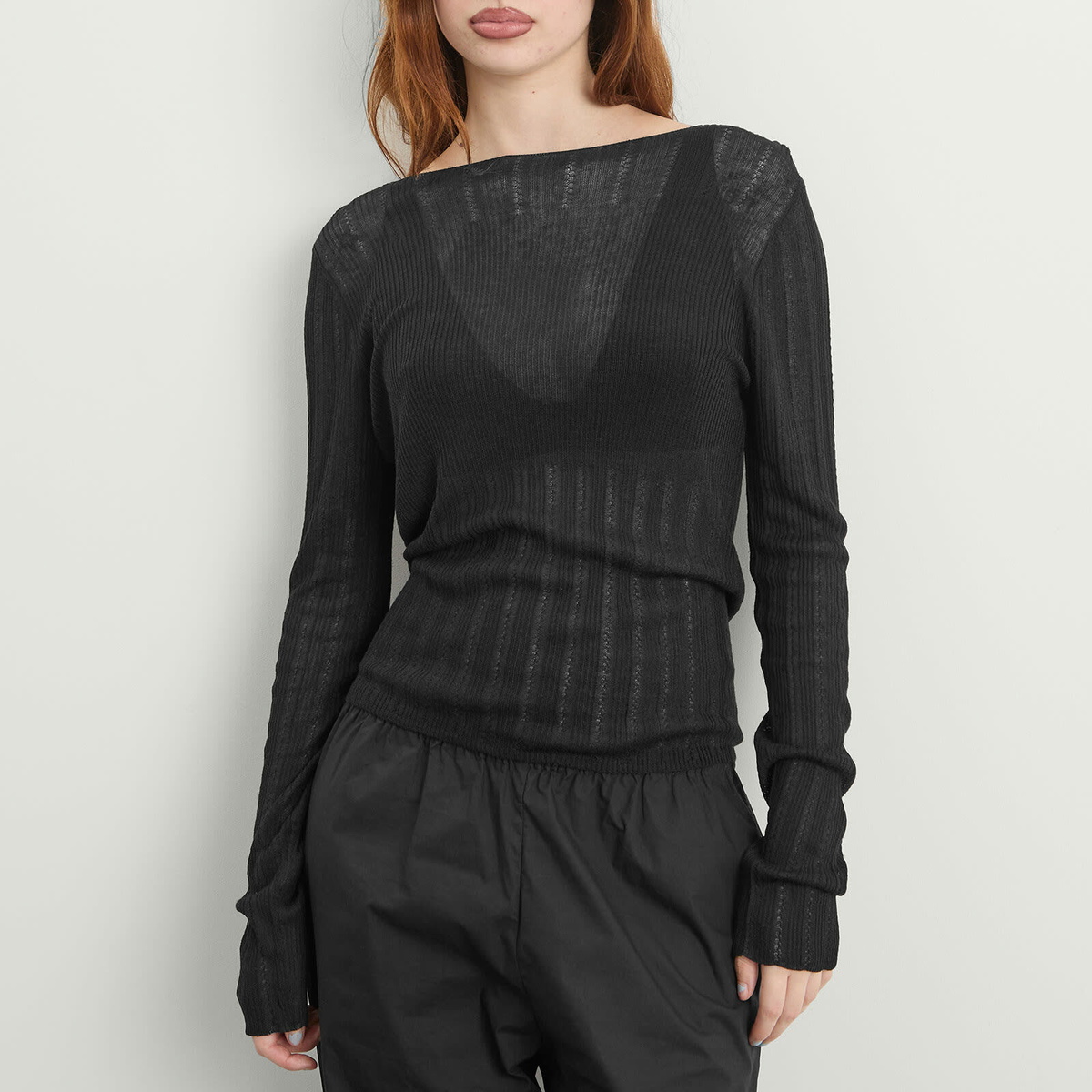 Deiji Studios Women's Open Work Longsleeve in Black