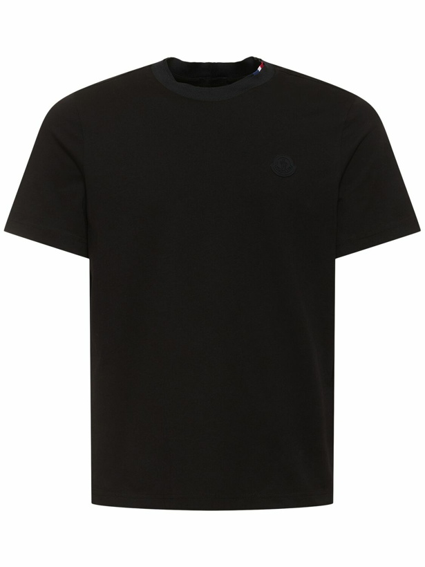 Photo: MONCLER Logo Patch Cotton T-shirt