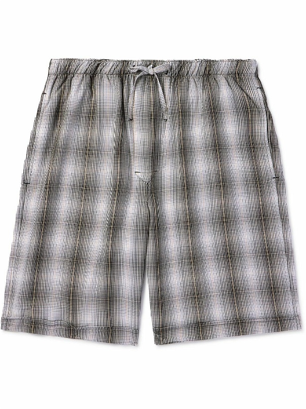 Photo: CDLP - Straight-Leg Checked Lyocell Pyjama Shorts - White