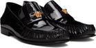 Versace Black Calf Leather Loafers