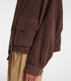 Loewe Leather-trimmed suede jacket