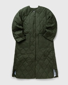 Ganni Quilt Long Coat Green - Womens - Coats