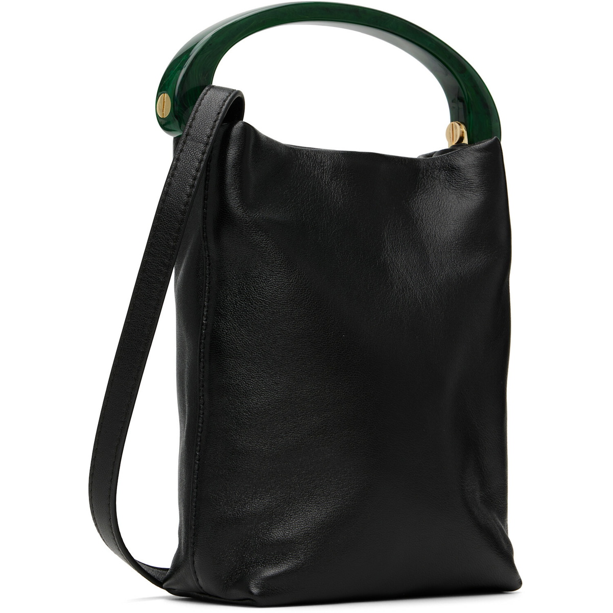 Dries Van Noten Black Chrome Lamb Leather Small Bag