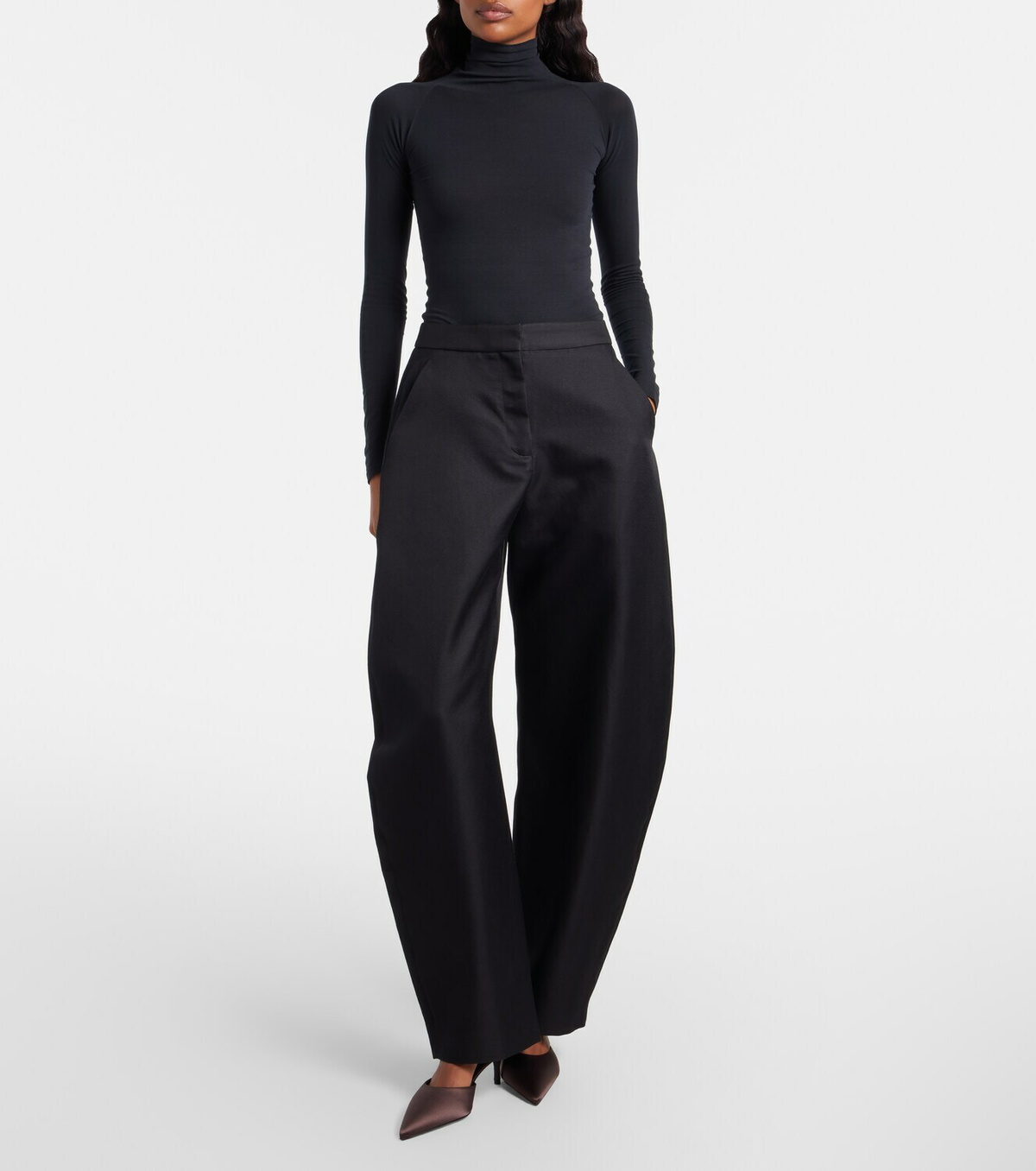 Alaïa Le Coeur satin mules