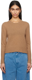 Guest in Residence Tan Shrunken Crew Sweater