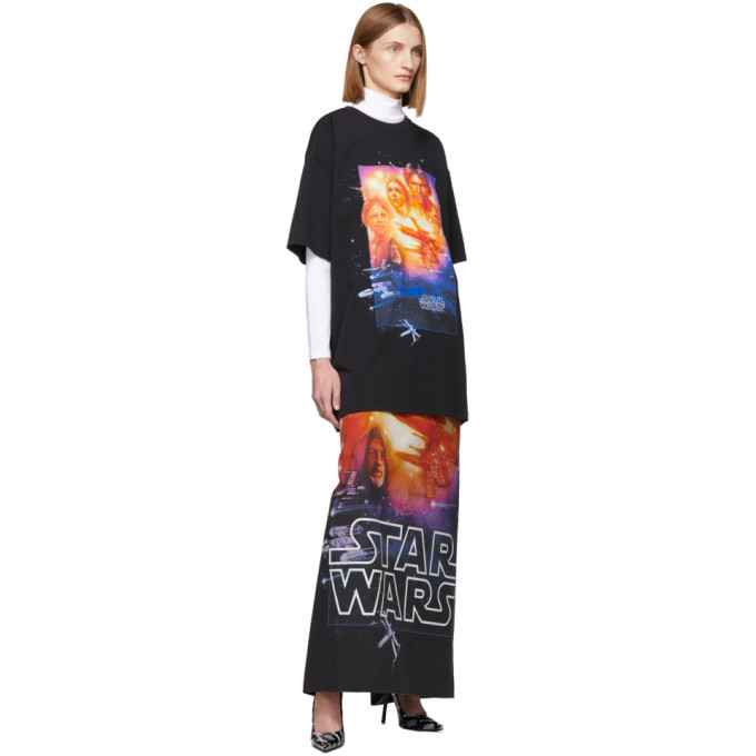 20SS VETEMENTS STARWARS POSTER Tシャツ Vetements Star Wars Edition Movie Poster T-Shirt Black
