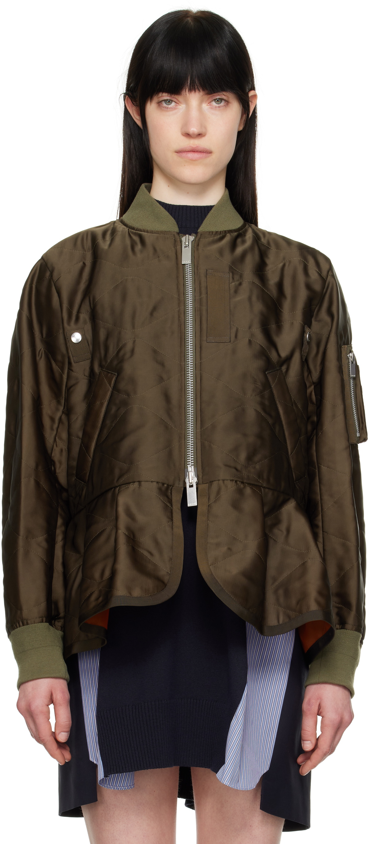 Sacai Grey MA-1 Blouson Bomber Jacket Sacai Sacai Grey MA-1 Blouson Bomber Jacket Sacai