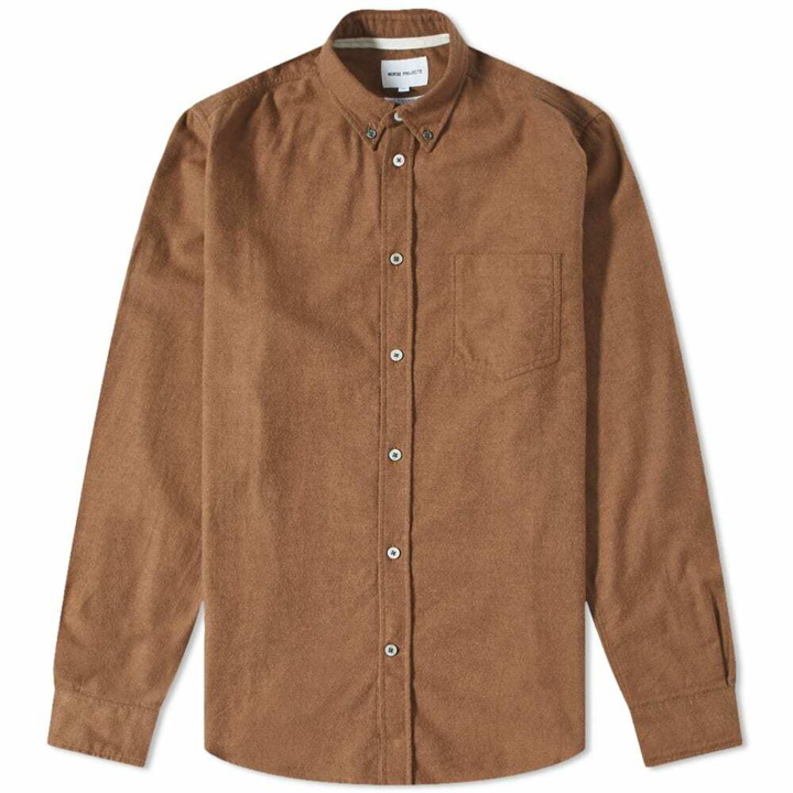 Photo: Norse Projects Men's Anton Brushed Flannel Shirt in Taupe