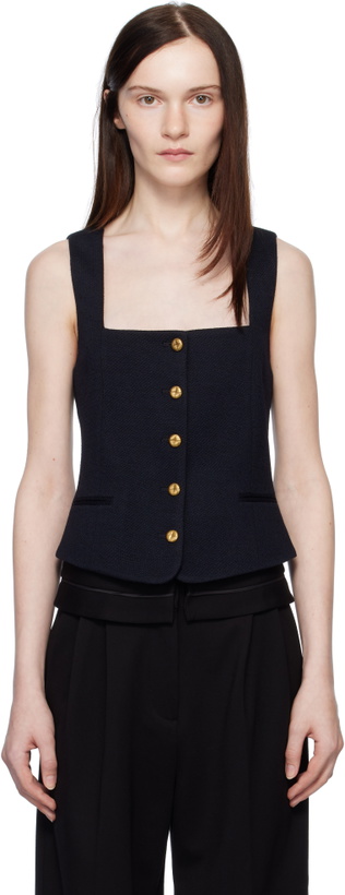 Photo: rag & bone Navy Mariana Textured Vest