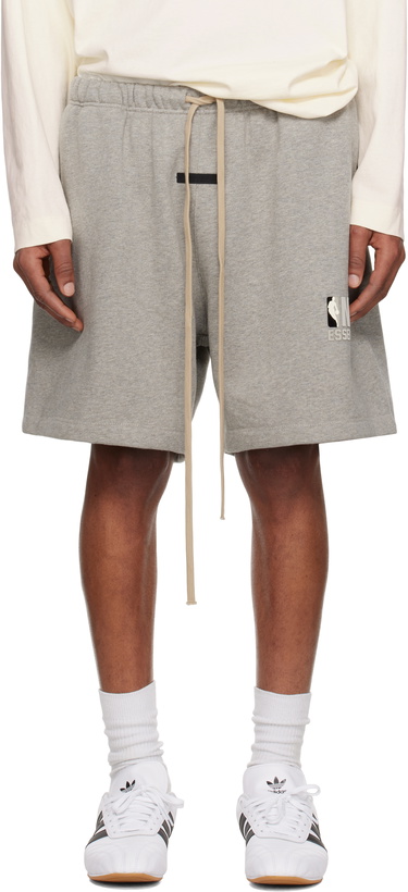 Photo: Fear of God ESSENTIALS Gray NBA Core Fleece Shorts