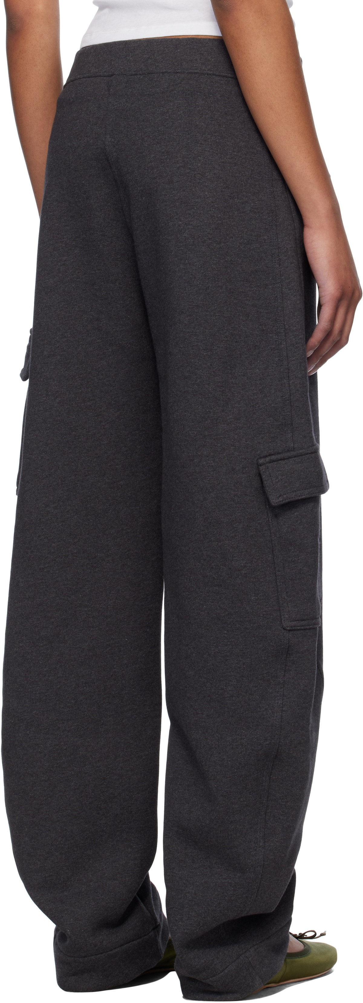 GANNI Gray Heavy Fleece Cargo Lounge Pants