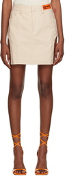 Heron Preston White Cutout Miniskirt