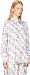 Burberry White Mythical Alphabet Silk Logo Shirt