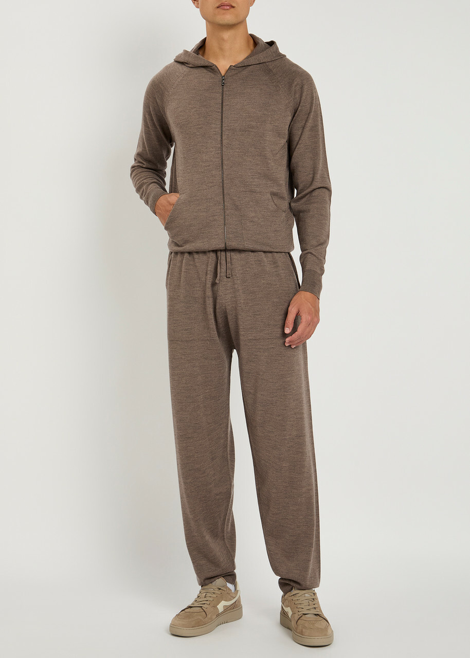 John Smedley Henning Wool Sweatpants Light Brown