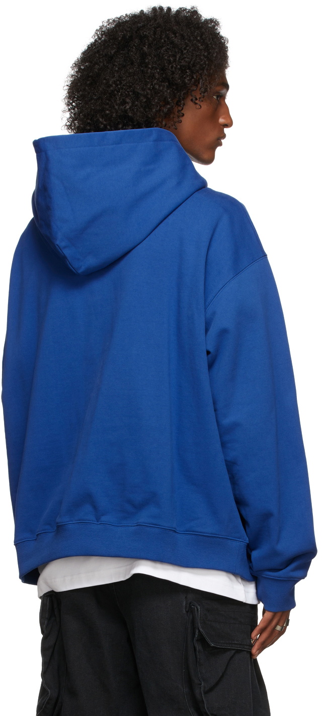 パーカー WE11DONE Patched Mirror Logo Hoodie We11done Blue Patched Mirror Logo Hoodie We11done